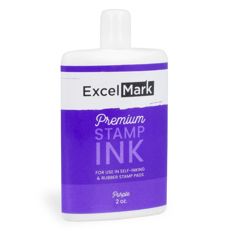 ExcelMark Self Inking Stamp Refill Ink - 2 oz. - Purple Ink - Image 1